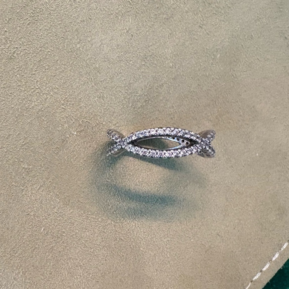 Pandora sterling silver Infiniti ring with crystals